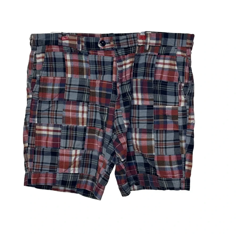 Brooks Brothers Mens Shorts Bermuda Plaid Indian Madras Patchwork Outdoor Sz. 35